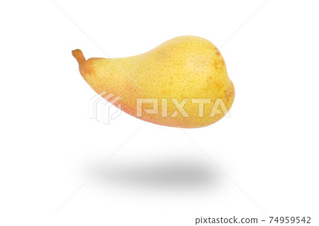 Ripe natural pear on a white background. Ripe natural pear on a white background. 74959542