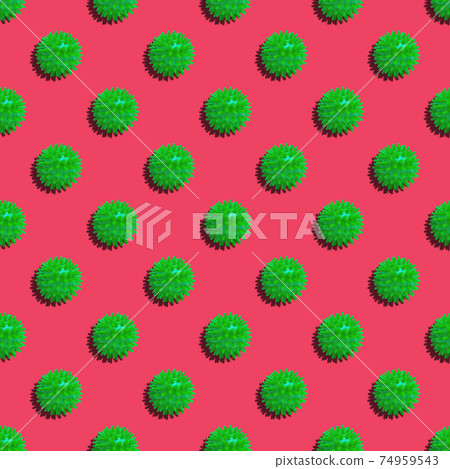 Abstract virus seamless pattern on a red background. 74959543