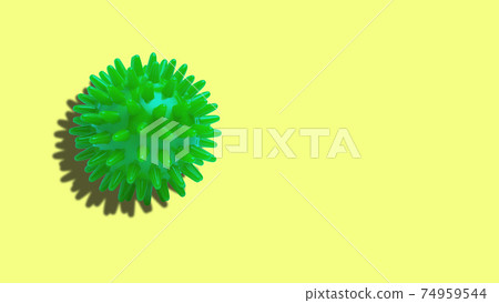 Abstract virus on a yellow background with copy space. 74959544