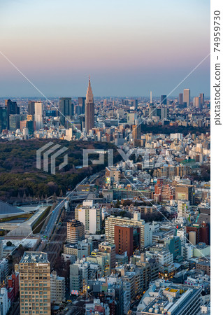 從東京澀谷區看的東京城市景觀 74959730