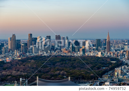 從東京澀谷區看的東京城市景觀 從東京澀谷區看的東京城市景觀 74959732