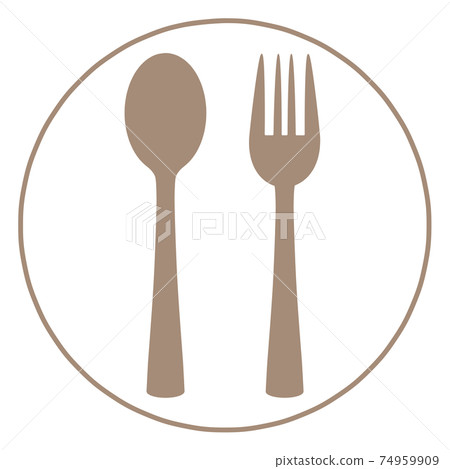 Spoon and fork stamp 74959909