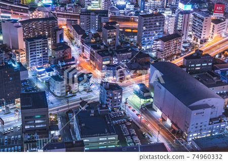 Night view of Osaka as seen from Umeda Sky Building Night view of Osaka as seen from Umeda Sky Building 74960332