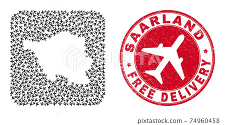 Free Delivery Scratched Stamp and Saarland Land Map Air Force Subtracted Mosaic Free Delivery Scratched Stamp and Saarland Land Map Air Force Subtracted Mosaic 74960458