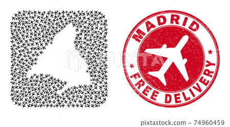 Free Delivery Grunge Stamp and Madrid Province Map Air Force Subtracted Mosaic Free Delivery Grunge Stamp and Madrid Province Map Air Force Subtracted Mosaic 74960459