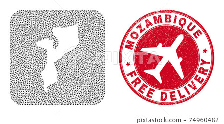 Free Delivery Watermark Badge and Mozambique Map Aviation Hole Mosaic Free Delivery Watermark Badge and Mozambique Map Aviation Hole Mosaic 74960482