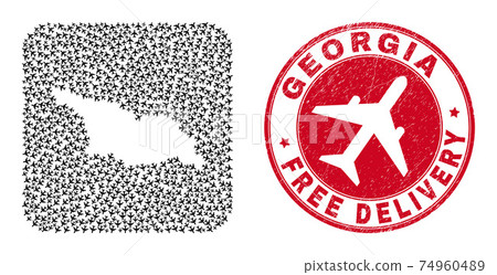 Free Delivery Rubber Seal and Georgia Map Air Plane Inverted Mosaic Free Delivery Rubber Seal and Georgia Map Air Plane Inverted Mosaic 74960489