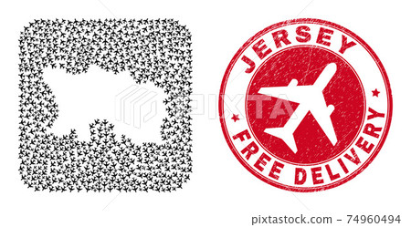 Free Delivery Rubber Stamp Seal and Jersey Island Map Aircraft Hole Mosaic Free Delivery Rubber Stamp Seal and Jersey Island Map Aircraft Hole Mosaic 74960494