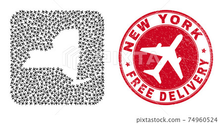 Free Delivery Scratched Stamp Seal and New York State Map Air Force Hole Mosaic Free Delivery Scratched Stamp Seal and New York State Map Air Force Hole Mosaic 74960524