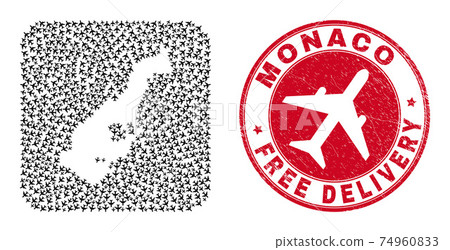 Free Delivery Scratched Seal and Monaco Map Airliner Stencil Mosaic Free Delivery Scratched Seal and Monaco Map Airliner Stencil Mosaic 74960833