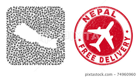 Free Delivery Grunge Seal and Nepal Map Air Force Subtracted Mosaic Free Delivery Grunge Seal and Nepal Map Air Force Subtracted Mosaic 74960960