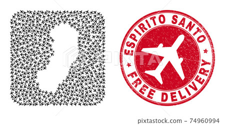 Free Delivery Grunge Stamp and Espirito Santo State Map Aviation Inverted Mosaic Free Delivery Grunge Stamp and Espirito Santo State Map Aviation Inverted Mosaic 74960994