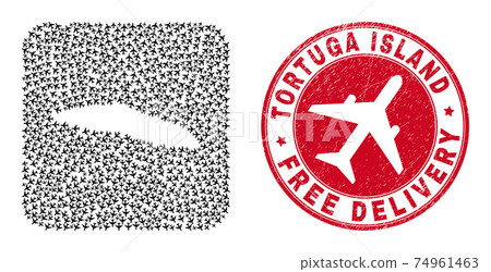 Free Delivery Rubber Badge and Tortuga Island of Haiti Map Air Plane Inverted Mosaic Free Delivery Rubber Badge and Tortuga Island of Haiti Map Air Plane Inverted Mosaic 74961463