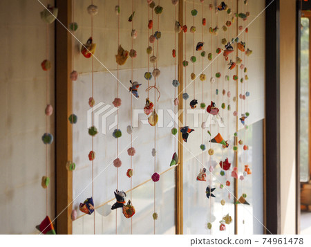 Hanging chicks displayed in the corridor of a private house 74961478