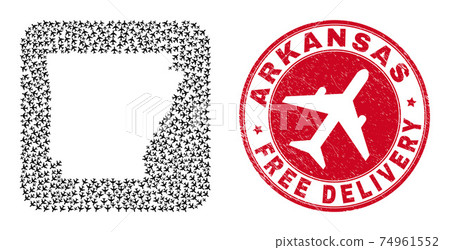Free Delivery Grunge Seal and Arkansas State Map Air Force Hole Mosaic Free Delivery Grunge Seal and Arkansas State Map Air Force Hole Mosaic 74961552