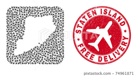 Free Delivery Rubber Stamp Seal and Staten Island Map Jet Vehicle Subtracted Mosaic Free Delivery Rubber Stamp Seal and Staten Island Map Jet Vehicle Subtracted Mosaic 74961871