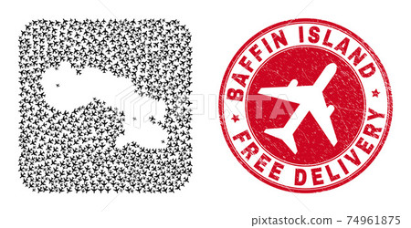 Free Delivery Watermark Seal and Baffin Island Map Jet Vehicle Subtracted Mosaic Free Delivery Watermark Seal and Baffin Island Map Jet Vehicle Subtracted Mosaic 74961875