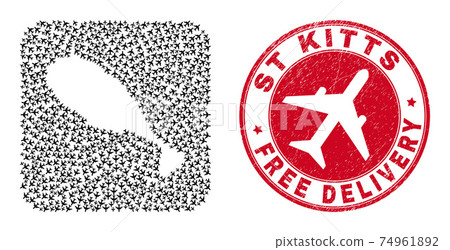 Free Delivery Watermark Stamp Seal and St Kitts Island Map Aeroplane Inverted Mosaic Free Delivery Watermark Stamp Seal and St Kitts Island Map Aeroplane Inverted Mosaic 74961892