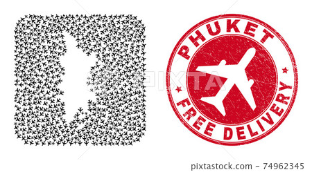 Free Delivery Rubber Stamp Seal and Phuket Map Air Plane Inverted Mosaic Free Delivery Rubber Stamp Seal and Phuket Map Air Plane Inverted Mosaic 74962345