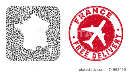 Free Delivery Watermark Stamp Seal and France Map Air Force Inverted Mosaic Free Delivery Watermark Stamp Seal and France Map Air Force Inverted Mosaic 74962419