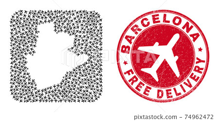 Free Delivery Grunge Stamp and Barcelona Province Map Air Force Hole Mosaic Free Delivery Grunge Stamp and Barcelona Province Map Air Force Hole Mosaic 74962472