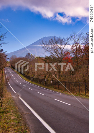Straight road to Mt. Fuji Straight road to Mt. Fuji 74963454