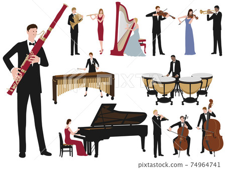 Musician's flat illustration set 74964741