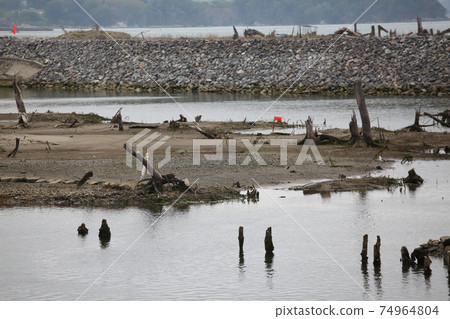 The situation of the town damaged by the tsunami caused by the Great East Japan Earthquake (Rikuzentakata City) 74964804
