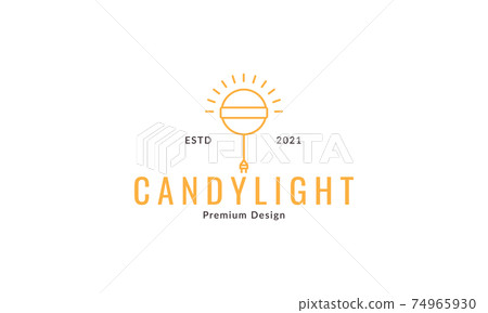 lines lollipop candy with light logo design vector icon symbol graphic illustration 74965930