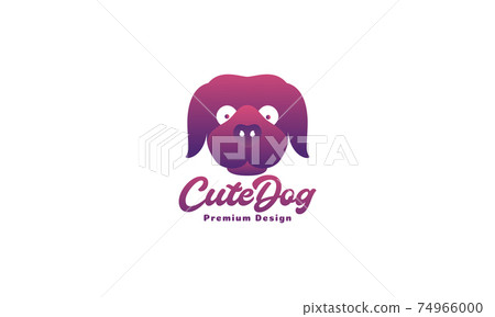 Cool dog head with hat logo cartoon design abstract vector