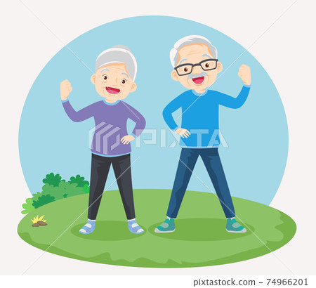 happy Strong Elderly in the park happy Strong Elderly in the park 74966201