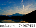 Mt. Ibuki seen from Mishima Pond sunrise 74967433