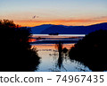 Lake Biwa stained at dusk 74967435