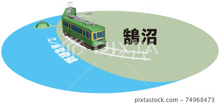 Kugenuma Enoshima Electric Railway frame vector illustration background transparent Kugenuma Enoshima Electric Railway frame vector illustration background transparent 74968473