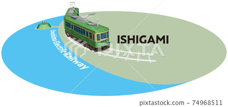 ISHIGAMI Enoshima Electric Railway frame vector illustration background transparent 74968511