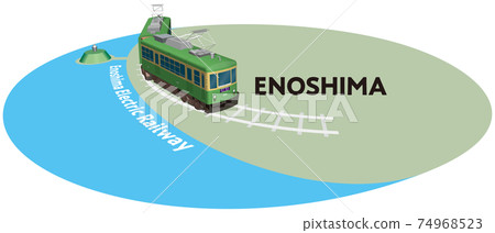 ENOSHIMA Enoshima Electric Railway frame vector illustration background transparent 74968523