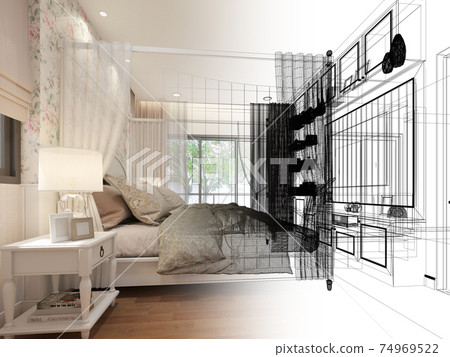 interior design of bedroom,3d rendering interior design of bedroom,3d rendering 74969522