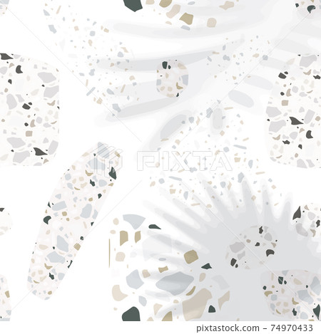 Terrazzo Vector Seamless Pattern, Stone Flooring, Texture Background 74970433