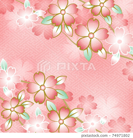 櫻花圖案的柚禪圖案,有復制空間 櫻花圖案的柚禪圖案,有復制空間 74971802