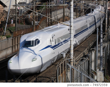 Shinkansen N700S J12 formation test run near Yamashina 74972359