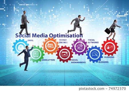 Social media optimisation concept with business people Social media optimisation concept with business people 74972370