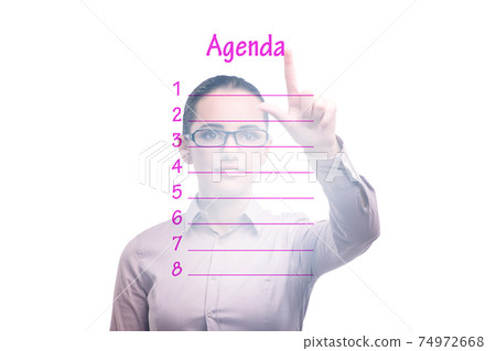 Businesswoman preparing the agenda for meeting 74972668