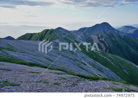 Ridge line from Mt. Otensho to Mt. Jonen 74972975