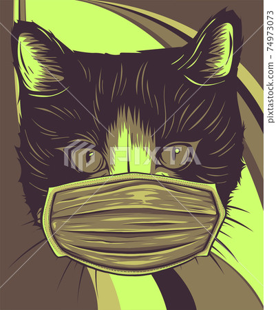 head cat with mask Protection for virus head cat with mask Protection for virus 74973073