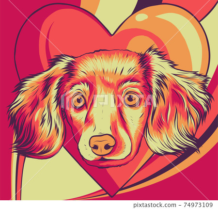 puppy head dog in heart vector illustration puppy head dog in heart vector illustration 74973109