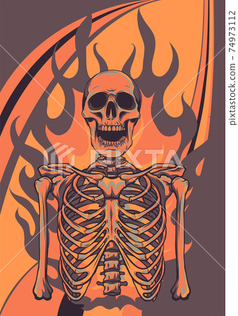 vector illustration of skeleton in flame design vector illustration of skeleton in flame design 74973112