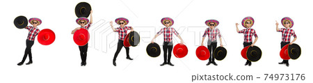 Funny mexican with sombrero in concept 74973176