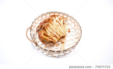 Wild species Enokitake white background 74973720