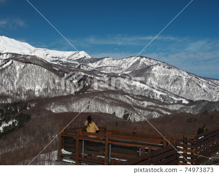 Hakuba mountain range distant view from Iwatake mountaintop terrace HAKUBA MOUNTAIN HARBOR 74973873