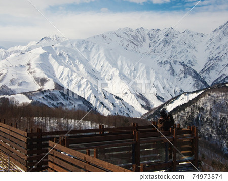 Hakuba mountain range distant view from Iwatake mountaintop terrace HAKUBA MOUNTAIN HARBOR 74973874